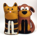stuffed dog&cat